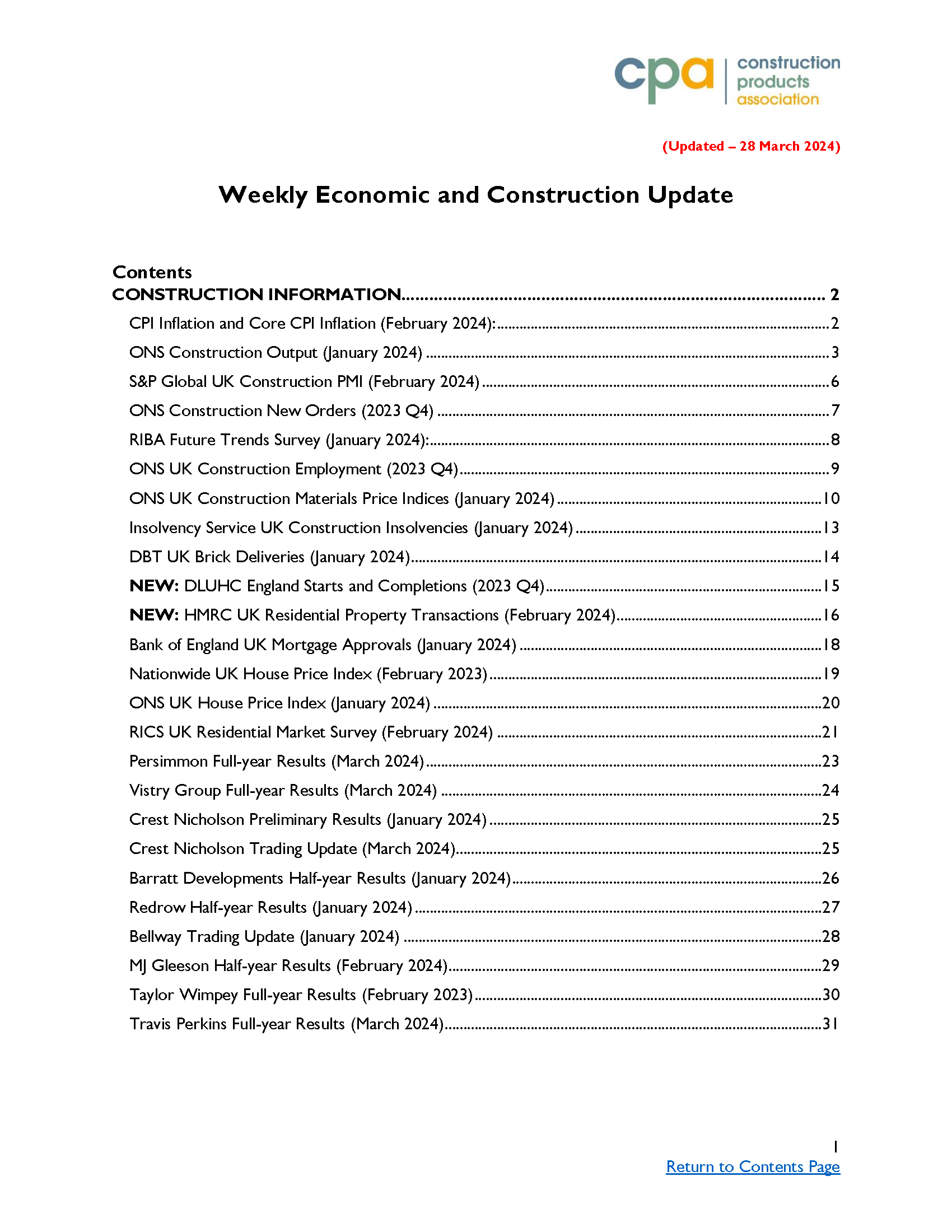 CPA - UK Economic and Construction Update