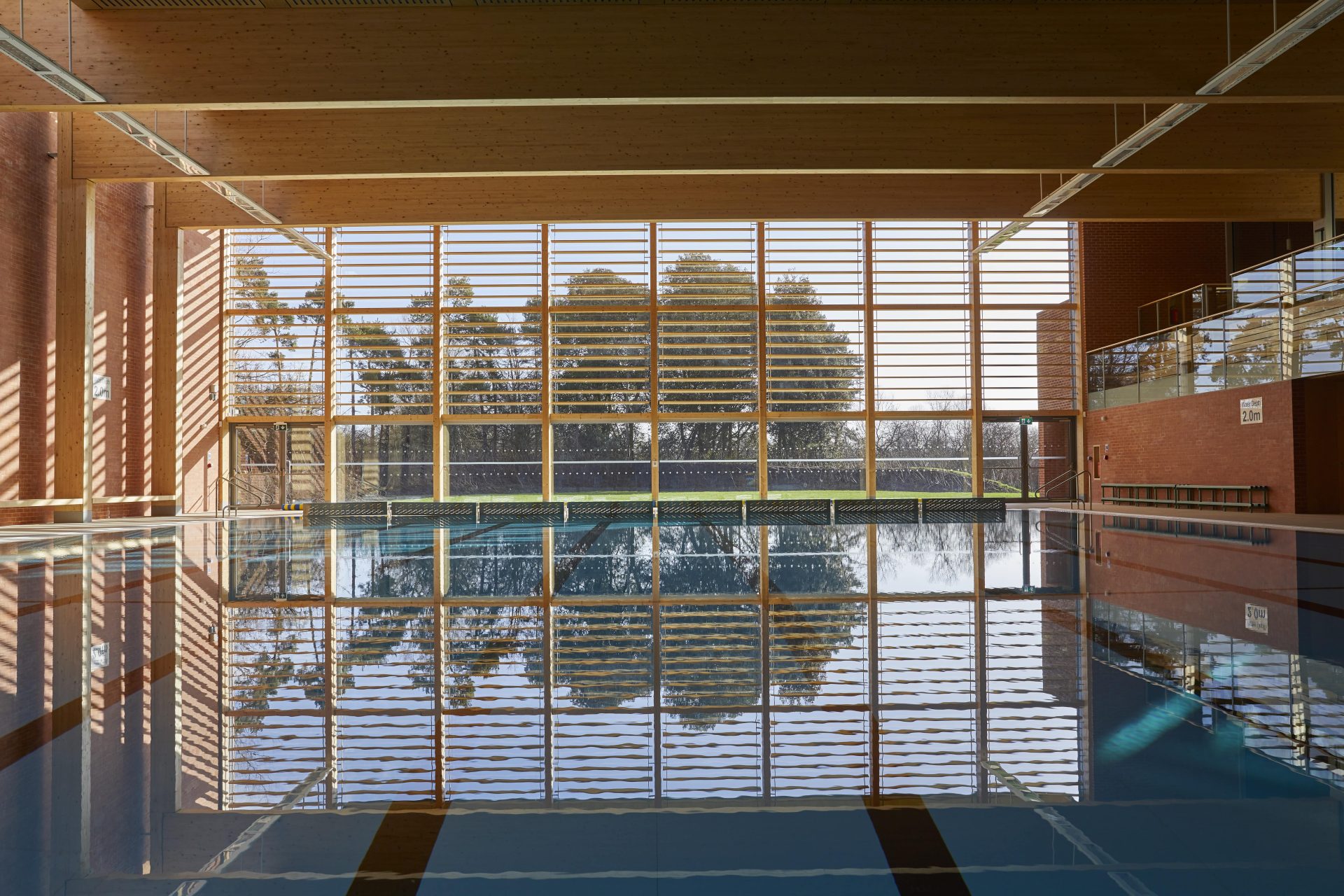 Eton College Sports & Aquatic Centre timber framed pool