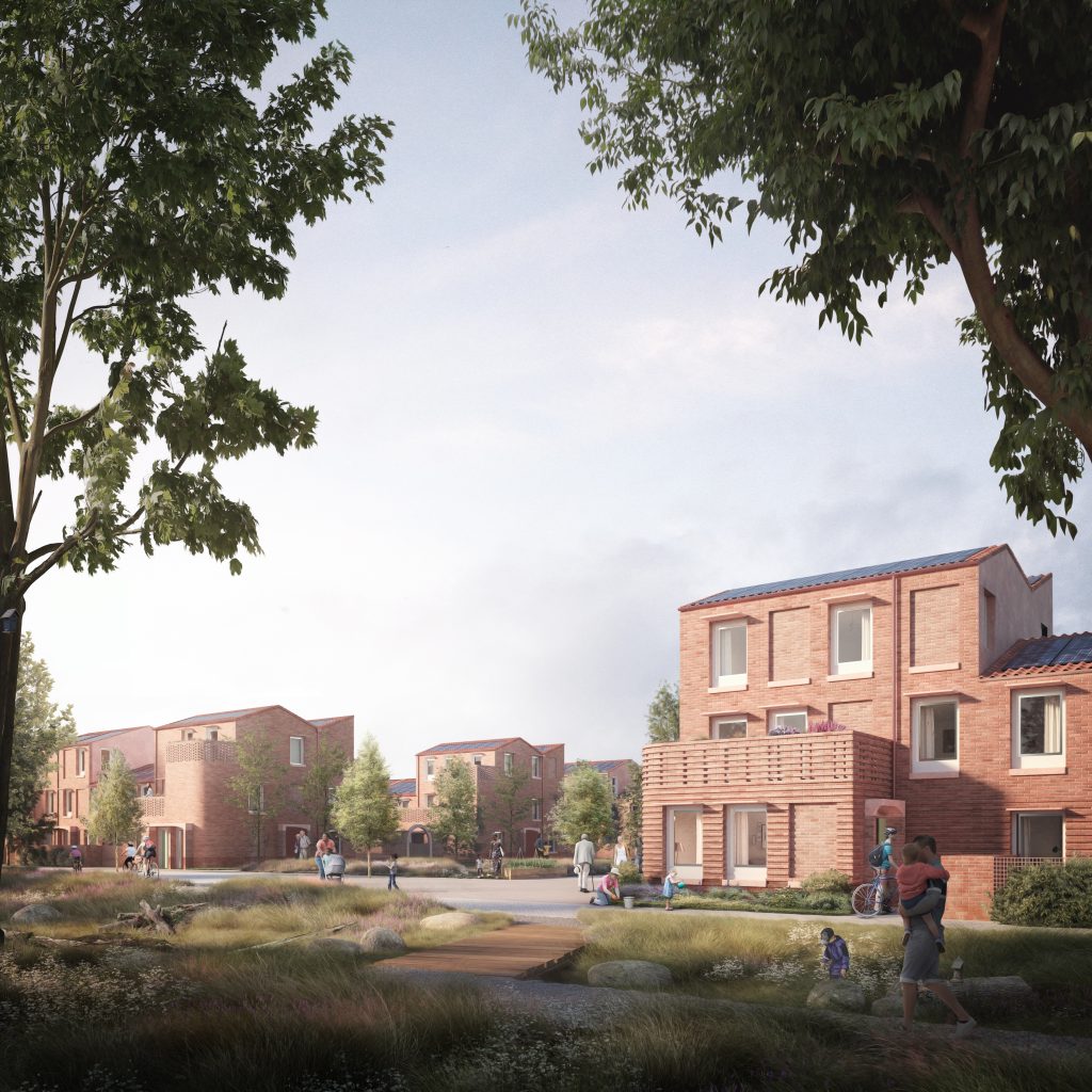 Drawing by Darc Studio showing Mikhail Riches' scheme for Burnholme - one of the City of York sites currently under construction. 