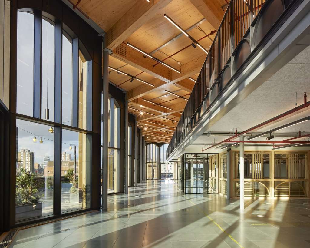 Interior of the rooftop pavilion