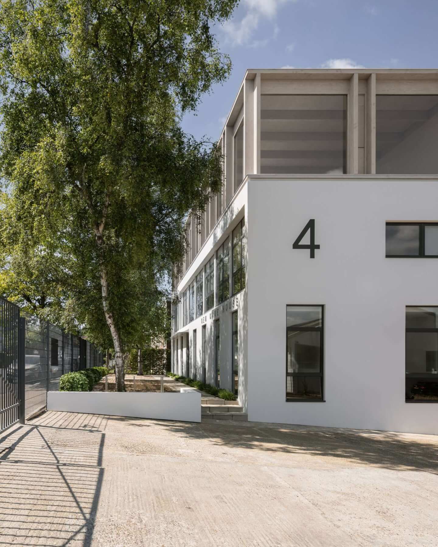 Exterior of three-storey commerical building